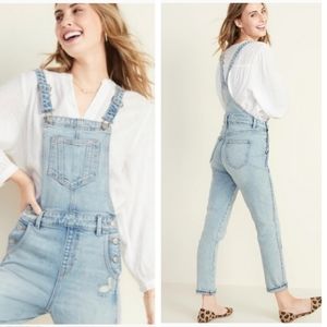 Old Navy Distressed Overalls Petite
